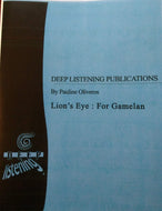 Pauline Oliveros: Lion's Eye (Score)