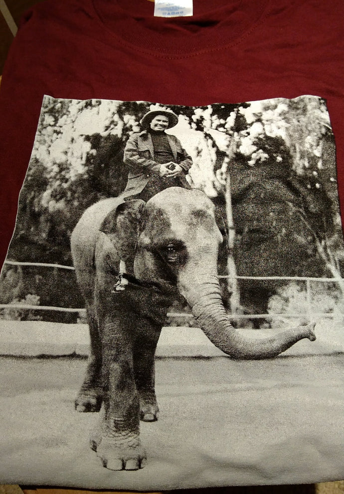 Pauline Oliveros 80th Birthday Tee shirt - Elephant - Size Small